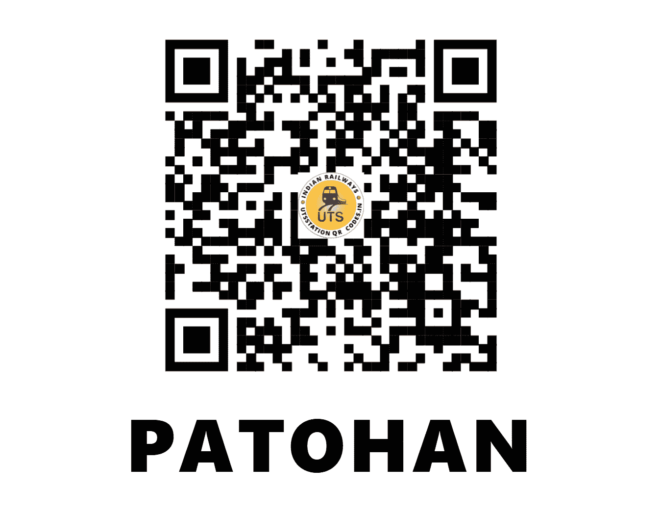 UTS QR Code for PATOHAN - PTHD (WC - MADHYA PRADESH)